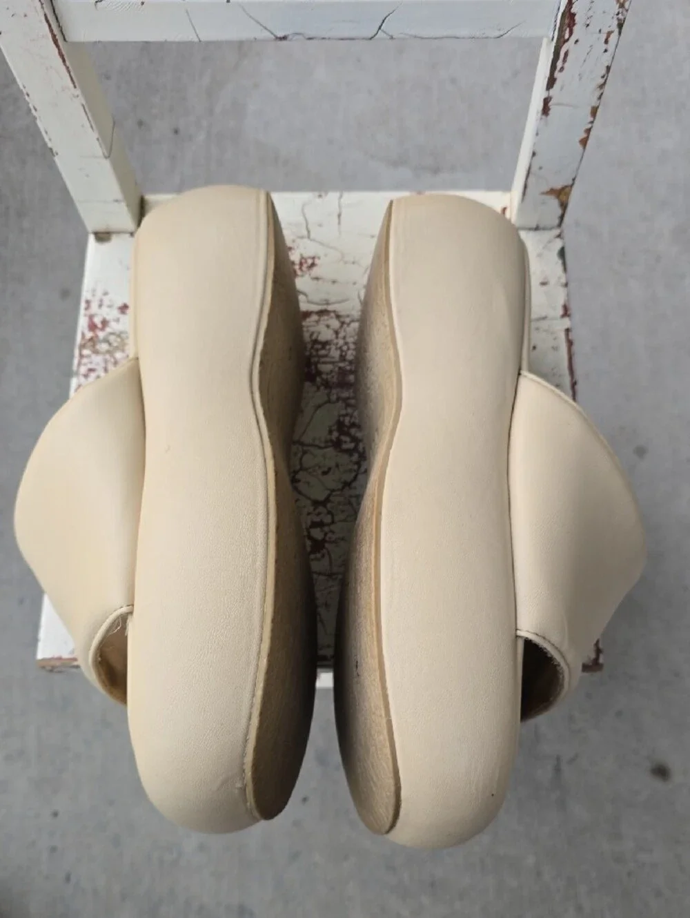 ZARA Platform Cream Slide Sandals 7/37